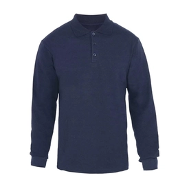 Polo Yaka 2 İplik Sweatshirt Lacivert