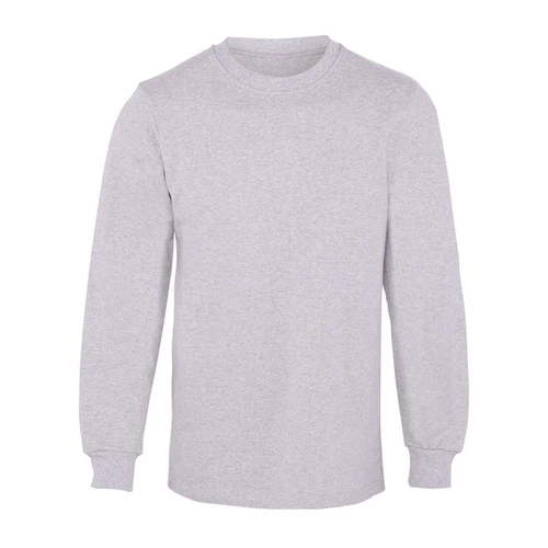 Open End Basic Uzun Kol Bisiklet  Yaka Tişört Gri